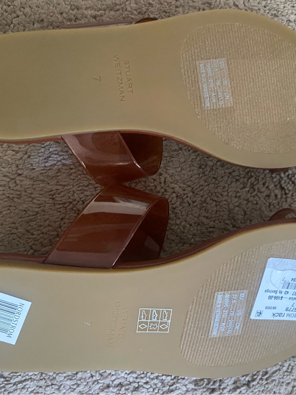 Stuart Weitzman Remy Slide toe strap Sandals NWT - Picture 2 of 2